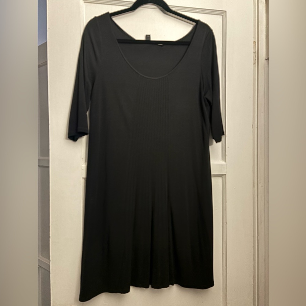 Eileen fisher black silk dress